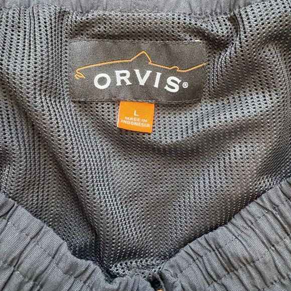 Orvis Men’s Swim Trunks Shorts Size Large Black Mesh Lining Drawstring - Picture 5 of 6